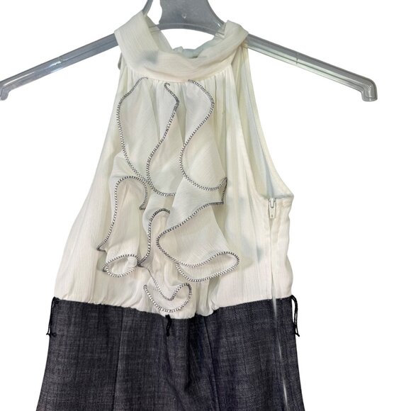 Iz Byer Womens Halter Dress With Ruffle Detail & Side Zipper Size 5 - Picture 2 of 7